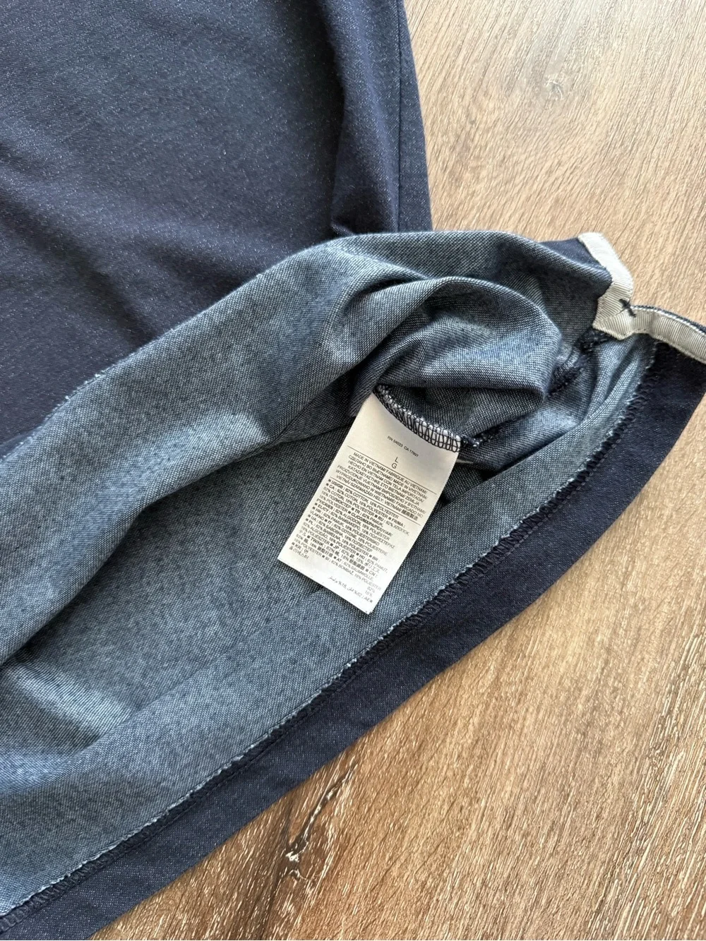 Banana Republic Men's Navy Polo with Heathered Light Blue Trim